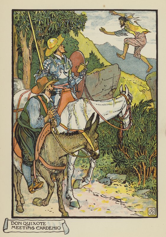 Spotkanie Don Kichota z Cardenio autorstwa after Walter Crane