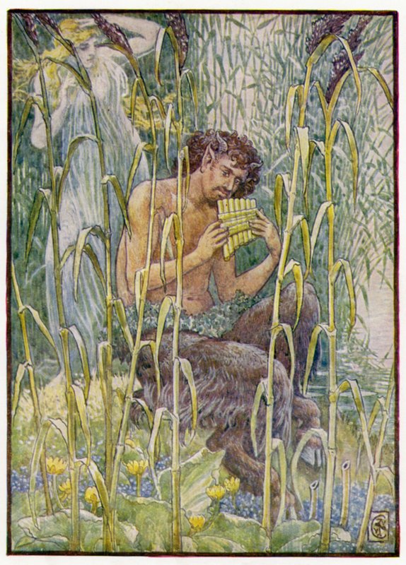 Słodka, przeszywająco słodka była muzyka fajki Pans autorstwa after Walter Crane