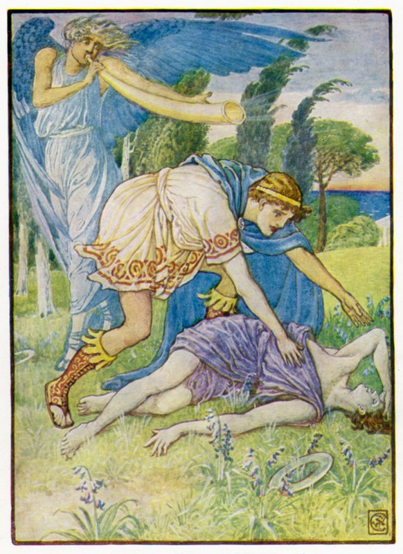 Bóg Wiatru posłał podmuch z południa… autorstwa after Walter Crane