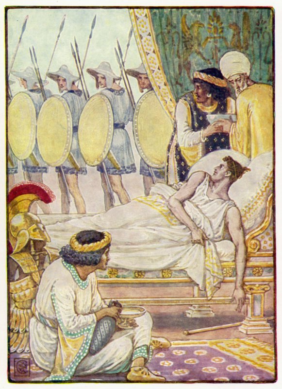 Z wysiłkiem patrzył na nich, gdy przechodzili autorstwa after Walter Crane