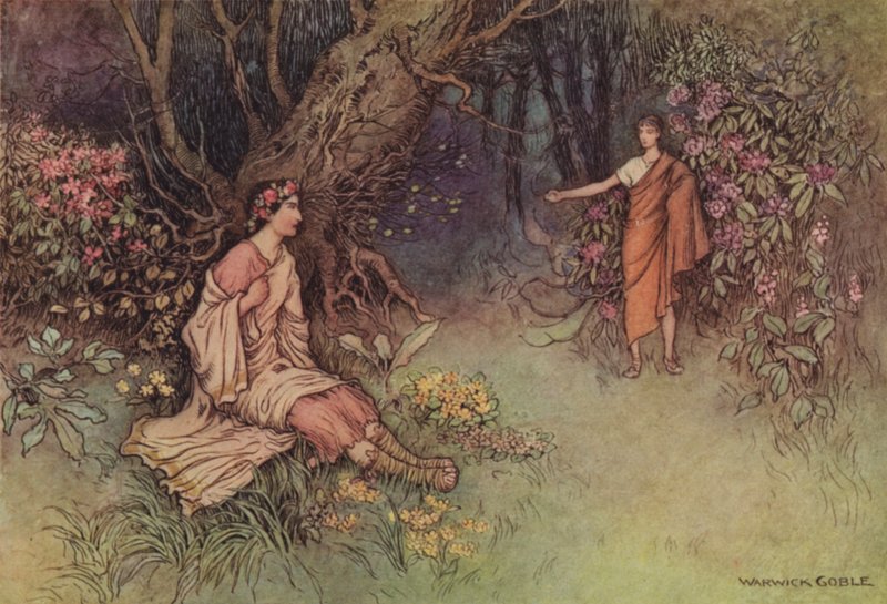 Geoffrey Chaucer, Opowieść rycerzy autorstwa after Warwick Goble