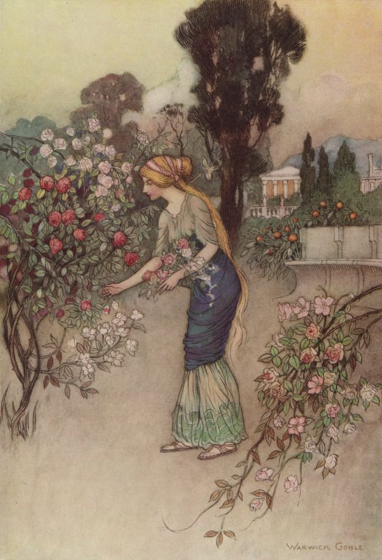 Geoffrey Chaucer, Opowieść rycerzy autorstwa after Warwick Goble