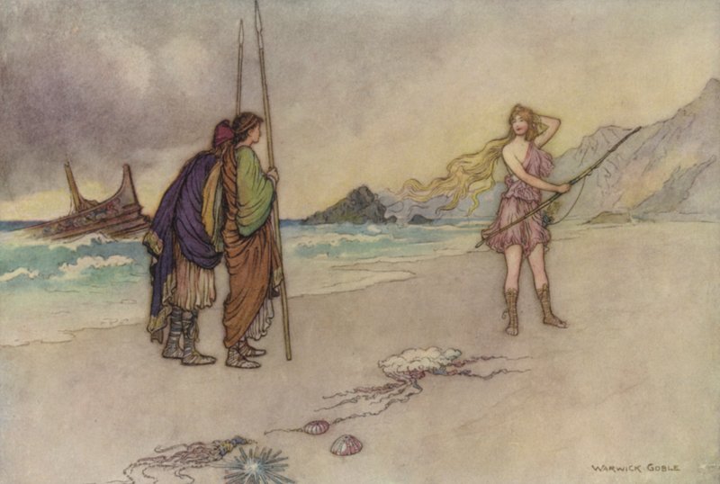 Geoffrey Chaucer, legenda dobrych kobiet autorstwa after Warwick Goble