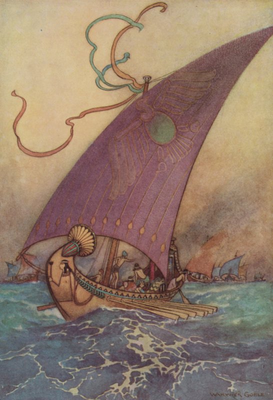 Geoffrey Chaucer, legenda dobrych kobiet autorstwa after Warwick Goble