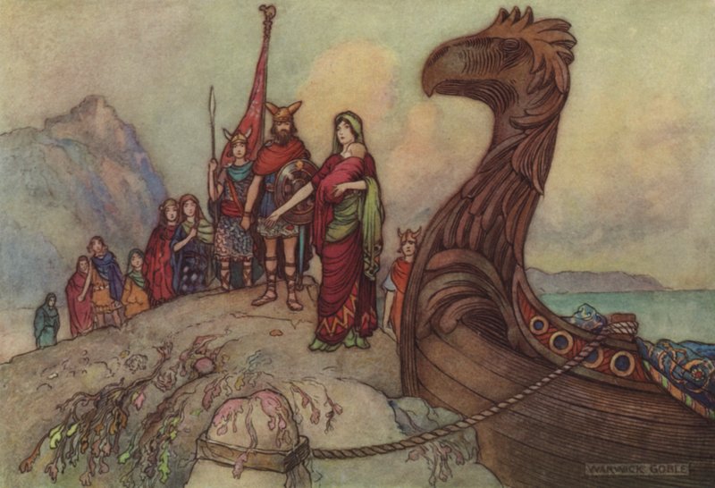 Geoffrey Chaucer, Człowiek Prawa Opowieść autorstwa after Warwick Goble