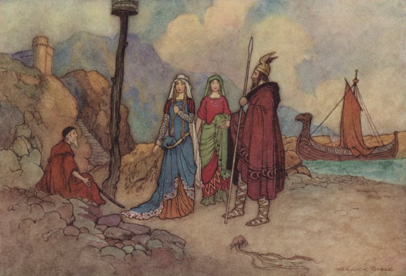 Geoffrey Chaucer, Człowiek Prawa Opowieść autorstwa after Warwick Goble
