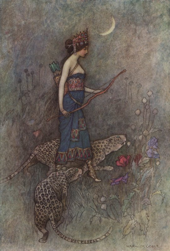 Geoffrey Chaucer, Opowieść mnicha autorstwa after Warwick Goble