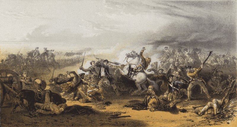 Pole Prestonpans, Śmierć pułkownika Gardinera (chromolitho) autorstwa after William Allan