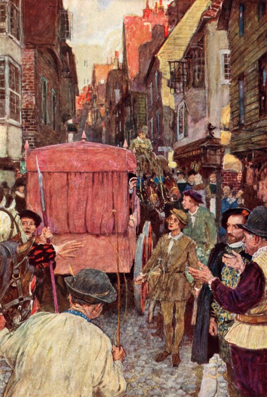 Szekspir widzi blokadę na ulicach i słyszy, że Izba Lordów rozważa? autorstwa after William Hatherell