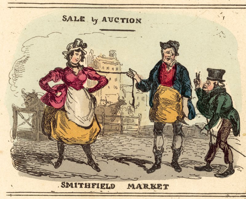 Ładna dziewczyna, na sprzedaż na aukcji w Smithfield Market autorstwa after William Heath