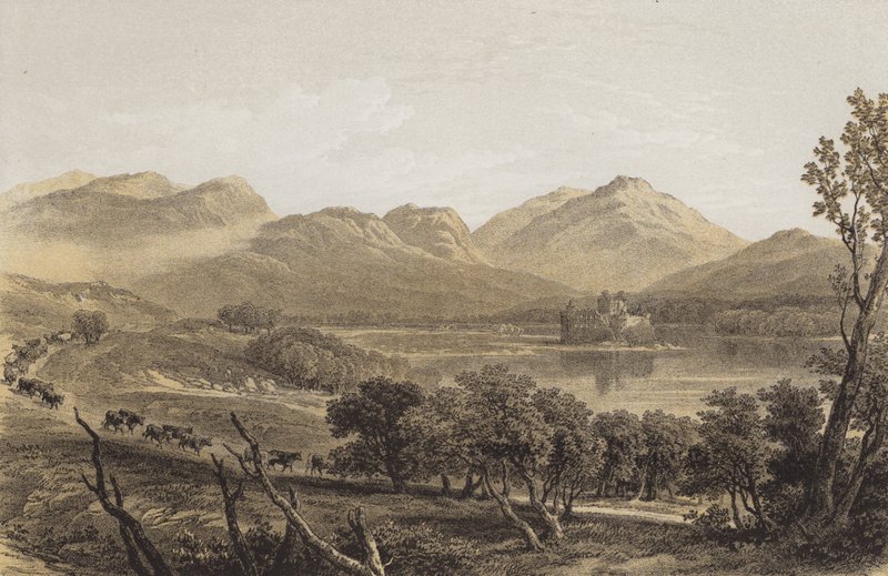 Zamek Kilchurn (chromolitho) autorstwa after William Leighton Leitch
