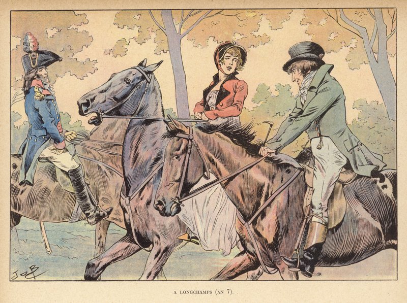 W Longchamps (rok 7) (kolor lito) autorstwa pseudonym for Onfray de Breville Jacques Job