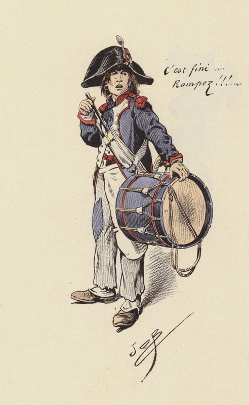 Chłopiec perkusista (kolor lito) autorstwa pseudonym for Onfray de Breville Jacques Job