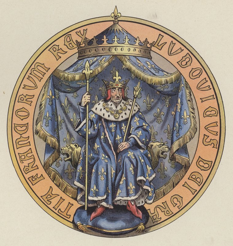 Ludwik XI, król Francji (kolor lito) autorstwa pseudonym for Onfray de Breville Jacques Job