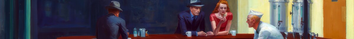 Nocne marki (Edward Hopper), Detail: Paar am Tresen