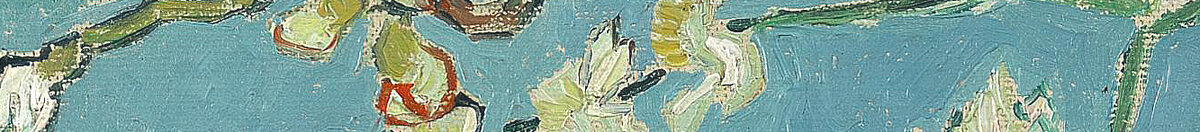 Kwitnący migdałowiec (Vincent van Gogh), Detail: Blütenzweige oben