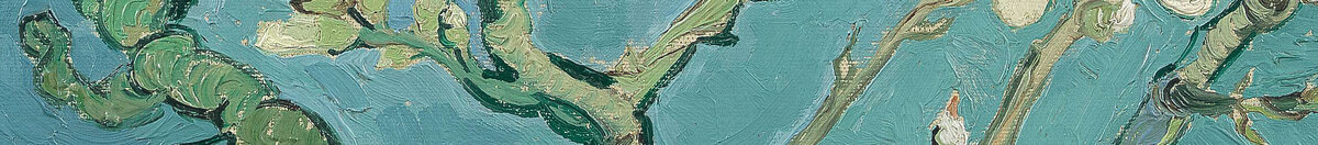 Kwitnący migdałowiec (Vincent van Gogh), Detail: Astgabelung Mitte