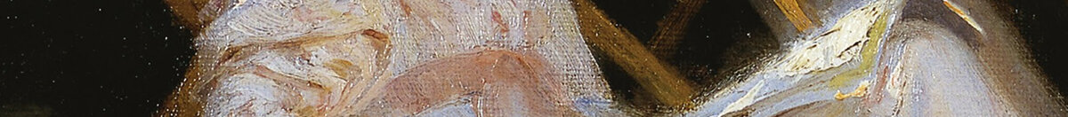 Marie Krøyer siedząca w leżaku w ogrodzie przy domu pani Bendsen (Peder Severin Krøyer), Detail: Lesende Frau im Liegestuhl