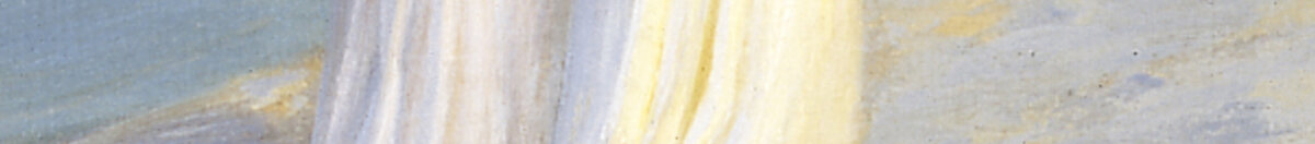 Letni wieczór na plaży w Skagen. Anna Ancher i Marie Krøyer idą razem na spacer. (Peder Severin Krøyer), Detail: Weiße Sommerkleider
