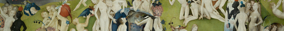 Ogród rozkoszy ziemskich (Hieronymus Bosch), Detail: Nackte Figuren mit Früchten