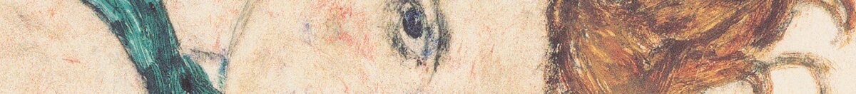 Siedząca kobieta z uniesionym kolanem (Egon Schiele), Detail: Gesicht und rotes Haar
