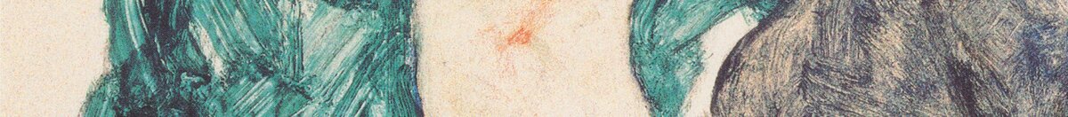 Siedząca kobieta z uniesionym kolanem (Egon Schiele), Detail: Grünes Kleid und Schulter