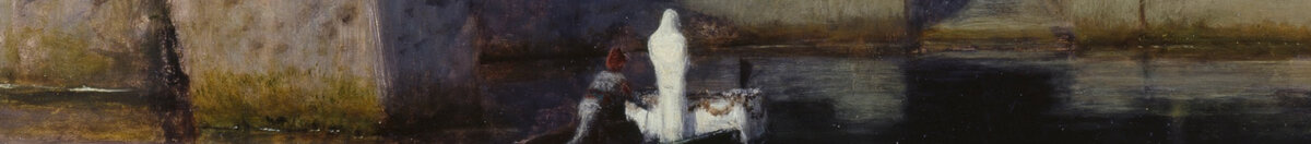 Wyspa umarłych (Arnold Böcklin), Detail: Weiße Gestalt im Boot