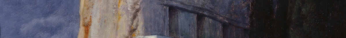 Wyspa umarłych (Arnold Böcklin), Detail: Felswand mit Grabkammern