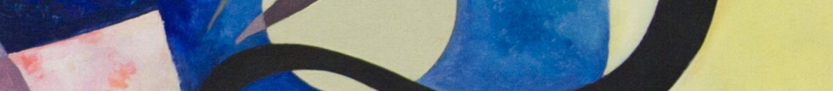 Żółty-Czerwony-Niebieski (Wassily Kandinsky), Detail: Blauer Kreis mit schwarzer Schlangenlinie