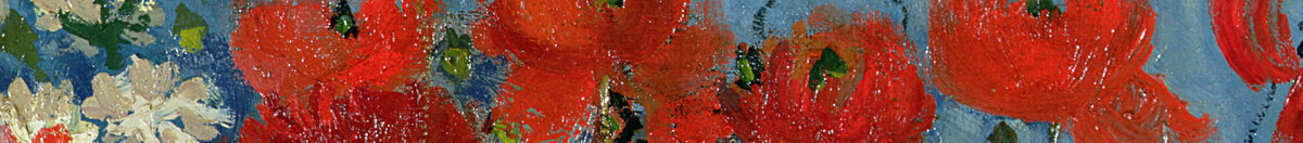 Martwa natura: wazon z chabrami i makami, 1887 (Vincent van Gogh), Detail: Rote Mohnblüten oben