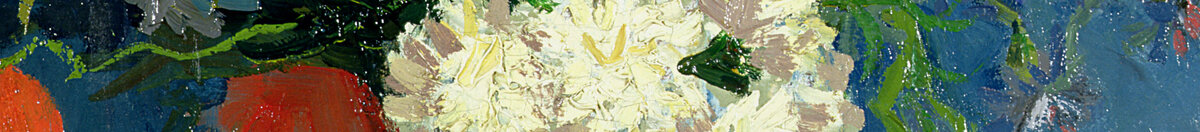 Martwa natura: wazon z chabrami i makami, 1887 (Vincent van Gogh), Detail: Weiße Margeriten und Nelken