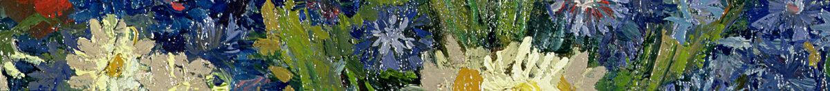 Martwa natura: wazon z chabrami i makami, 1887 (Vincent van Gogh), Detail: Blaue Kornblumen