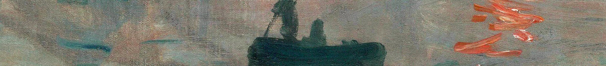 Impresja, wschód słońca, 1872 (Claude Monet), Detail: Ruderboot mit Figuren