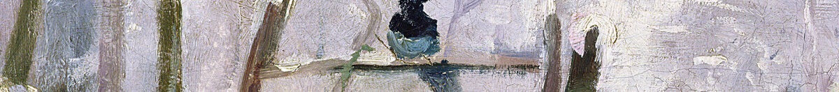 Sroka (Claude Monet), Detail: Elster auf dem Gattertor