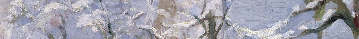 Sroka (Claude Monet), Detail: Verschneite Hausdächer