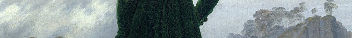 Wędrowiec nad morzem mgły (Caspar David Friedrich), Detail: Gehrock und Hand am Stock