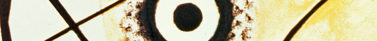 Przecinające się linie, 1923 (Wassily Kandinsky), Detail: Augenähnlicher Kreis auf Gelb