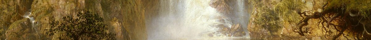 Serce Andów (Frederic Edwin Church), Detail: Wasserfall mit Gischt
