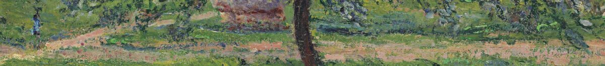 Jabłoń (Claude Monet), Detail: Stamm und Wiese