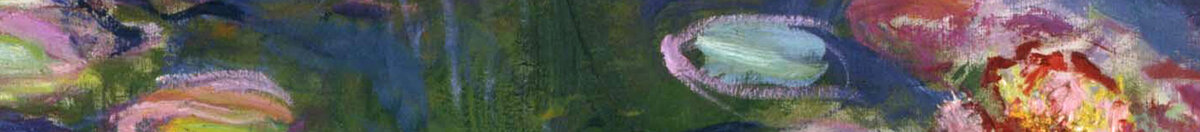 Nenufary, 1916 (Claude Monet), Detail: Rote Seerosenblüten unten rechts
