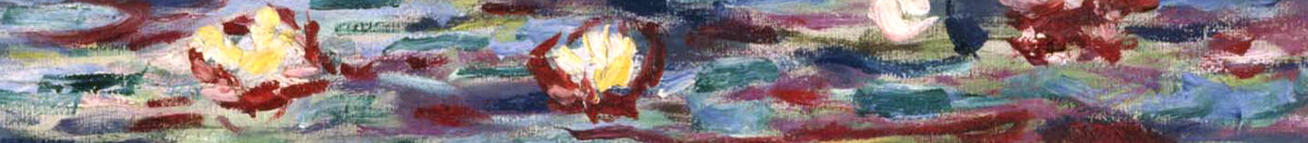 Nenufary, 1916 (Claude Monet), Detail: Rote Blüten oben rechts