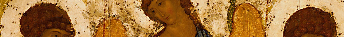 Trójca Święta (Troica) (Andrei Rublev), Detail: Gesicht des mittleren Engels
