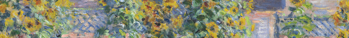 Ogród artysty w Vétheuil, 1880 (Claude Monet), Detail: Sonnenblumen vor blauem Himmel