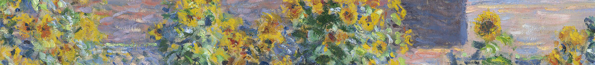 Ogród artysty w Vétheuil, 1880 (Claude Monet), Detail: Sonnenblumen vor blauem Himmel