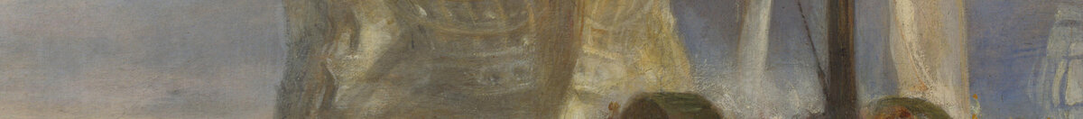 Waleczny Temeraire, 1839 (Joseph Mallord William Turner), Detail: Rumpf der Temeraire