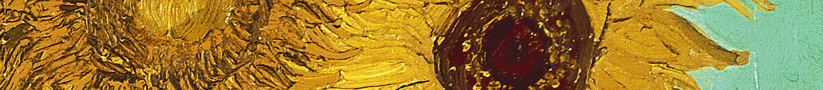 Słoneczniki (Vincent van Gogh), Detail: Dunkle Blütenkerne rechts