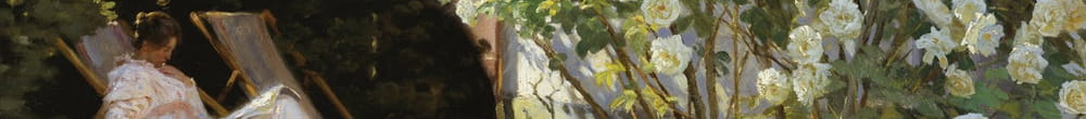 Marie Kroyer siedząca na leżaku w ogrodzie przy domu pani Bendsens (Peder Severin Krøyer)