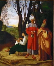 Trzej filozofowie, Pitagoras, Tales i Phenian (olej na płótnie)