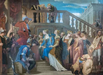 Estera i Aswerus, 1560-69 (olej na płótnie)