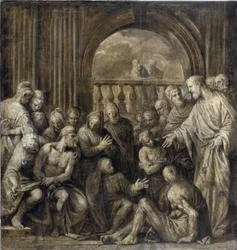 Wskrzeszenie Łazarza (Łazarz z Betanii). Obraz Paolo Veronese (1528-1588), olej na płótnie